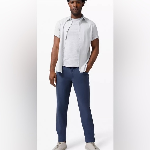 Lululemon Commission Chino Classic Fit Warpstreme stretch pockets Blue Pant 33 - Picture 1 of 4